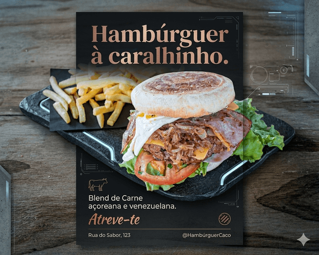 Hambúrguer Duplo à Caralhinho - Menu 2 DUPLO (Com Bebida)